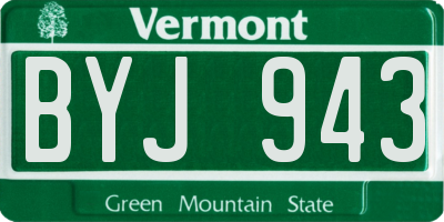 VT license plate BYJ943