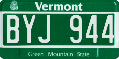VT license plate BYJ944