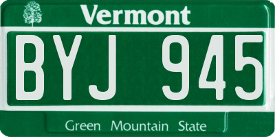 VT license plate BYJ945