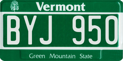 VT license plate BYJ950