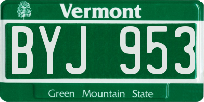 VT license plate BYJ953