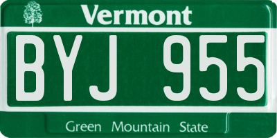 VT license plate BYJ955