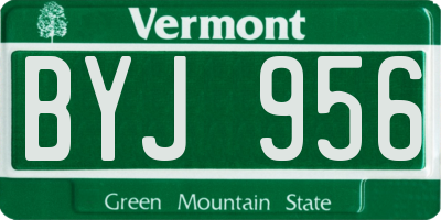 VT license plate BYJ956