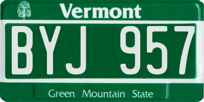 VT license plate BYJ957
