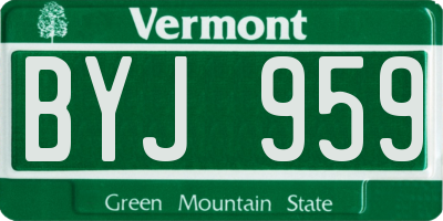 VT license plate BYJ959