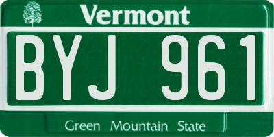 VT license plate BYJ961