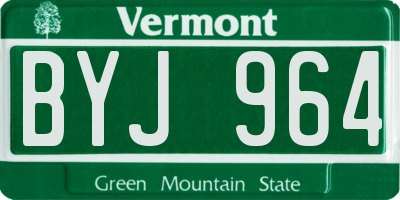 VT license plate BYJ964