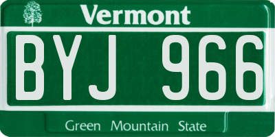 VT license plate BYJ966