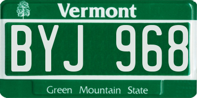 VT license plate BYJ968