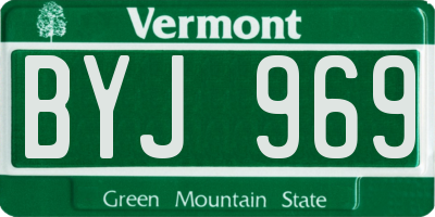 VT license plate BYJ969
