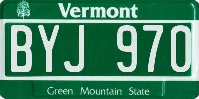 VT license plate BYJ970