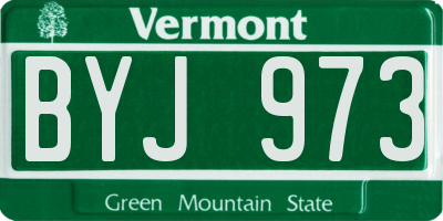 VT license plate BYJ973
