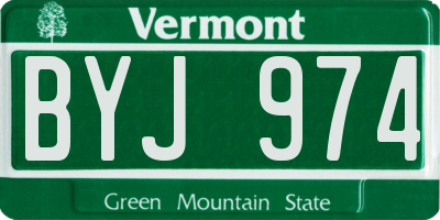 VT license plate BYJ974