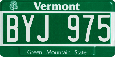 VT license plate BYJ975