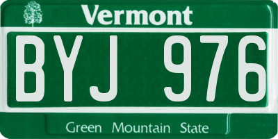VT license plate BYJ976