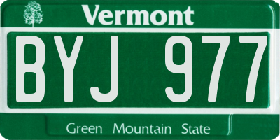 VT license plate BYJ977