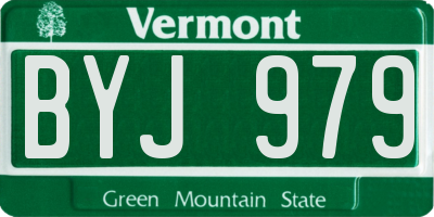 VT license plate BYJ979