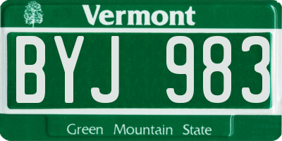 VT license plate BYJ983