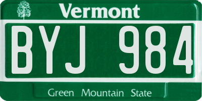 VT license plate BYJ984