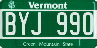 VT license plate BYJ990