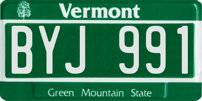 VT license plate BYJ991
