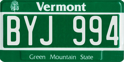 VT license plate BYJ994