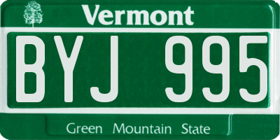 VT license plate BYJ995