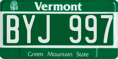 VT license plate BYJ997