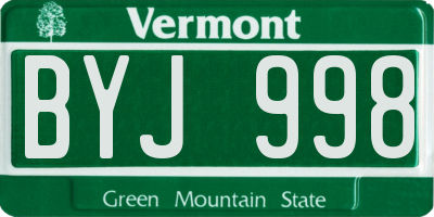 VT license plate BYJ998