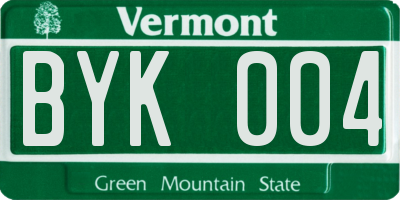 VT license plate BYK004