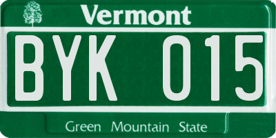 VT license plate BYK015