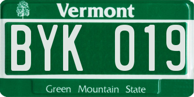 VT license plate BYK019