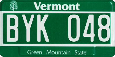 VT license plate BYK048