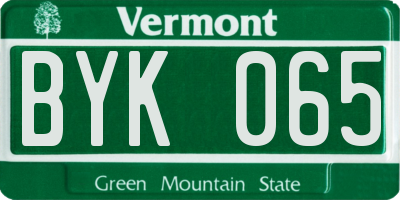 VT license plate BYK065