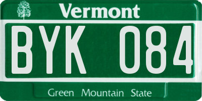 VT license plate BYK084
