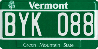 VT license plate BYK088