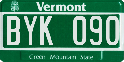VT license plate BYK090