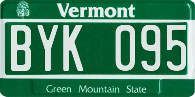 VT license plate BYK095