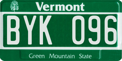 VT license plate BYK096