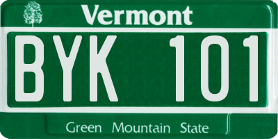VT license plate BYK101