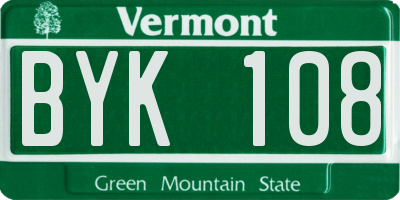 VT license plate BYK108