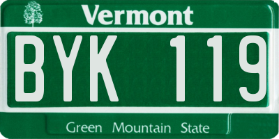 VT license plate BYK119