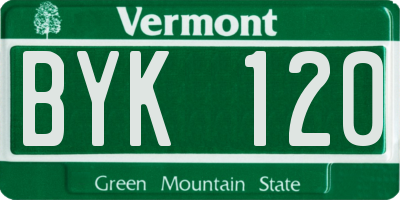 VT license plate BYK120
