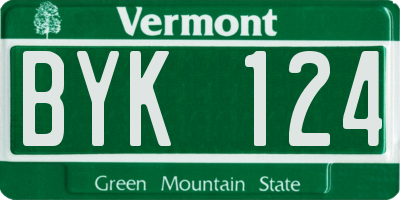 VT license plate BYK124