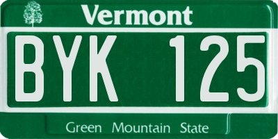 VT license plate BYK125