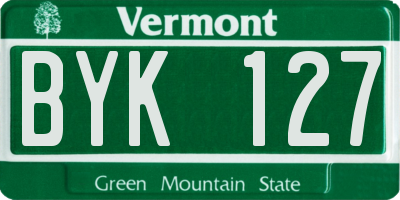 VT license plate BYK127