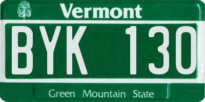VT license plate BYK130