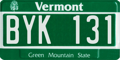VT license plate BYK131