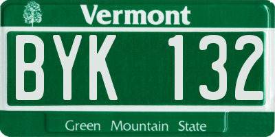 VT license plate BYK132
