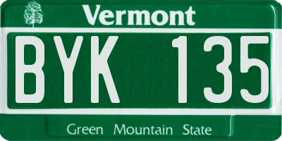 VT license plate BYK135